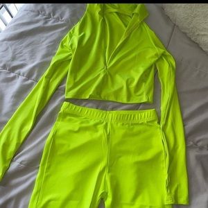 Neon two piece track suit